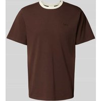 Forét T-Shirt mit Label-Stitching Modell 'HONEY' in Mittelbraun, Größe M von Forét