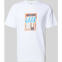 Forét T-Shirt mit Motiv-Print Modell 'MARKET' in Weiss, Größe XXL von Forét
