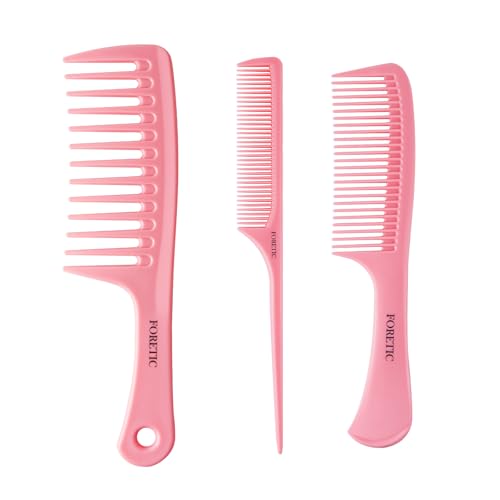 3-teiliges Haarkamm-Set für Damen, Haarstyling-Kamm-Set (Rosa) von Foretic