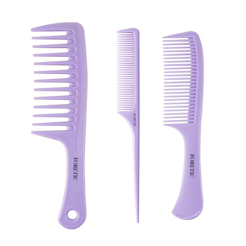 3-teiliges Haarkamm-Set für Damen, Haarstyling-Kamm-Set (lila) von Foretic