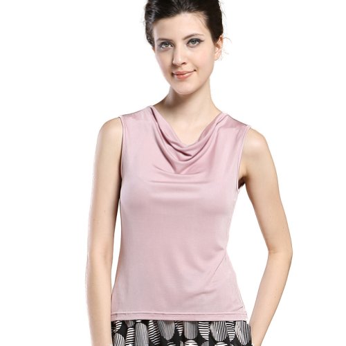 Forever Angel Damenunterhemd Stricktops Shirt ohne Arm 100% Reine Seide Rosa Gr??e L von Forever Angel-Damen Tops & Shirts