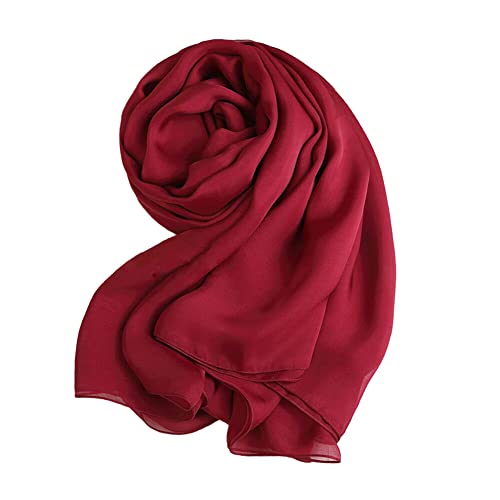 Forever Angel Luxus Damen Georgette Seidentuch 100% Seiden-schals Stola Halst¨¹cher Hot Pink Ma?e 98.4" x 53" / 250cm x 135cm von Forever Angel-Schals