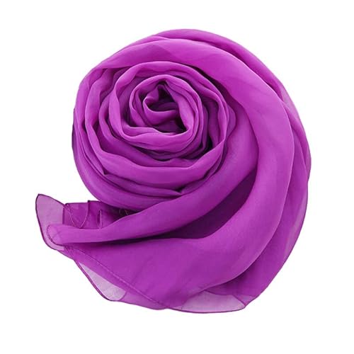 Forever Angel Luxus Damen Georgette Seidentuch 100% Seiden-schals Stola Halst¨¹cherr Violett Ma?e 78.7"X25.6" / 200cmX65cm von Forever Angel-Schals