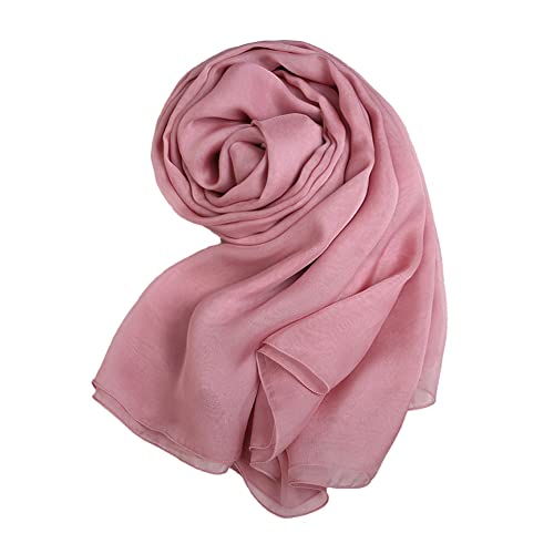 Forever Angel Luxus Damen Georgette Seidentuch 100% Seiden-schals Stola Halstücher Altrosa Maße 98.4" x 53" / 250cm x 135cm von Forever Angel-Schals