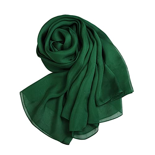Forever Angel Luxus Damen Georgette Seidentuch 100% Seiden-schals Stola Halstücher Jadegrün Maße 78.7" x 53" / 200cm x 135cm von Forever Angel-Schals