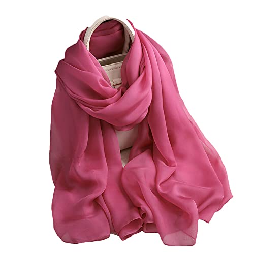 Forever Angel Luxus Damen Georgette Seidentuch 100% Seiden-schals Stola Halstücherr Bordeaux Maße 78.7"X25.6" / 200cmX65cm von Forever Angel-Schals