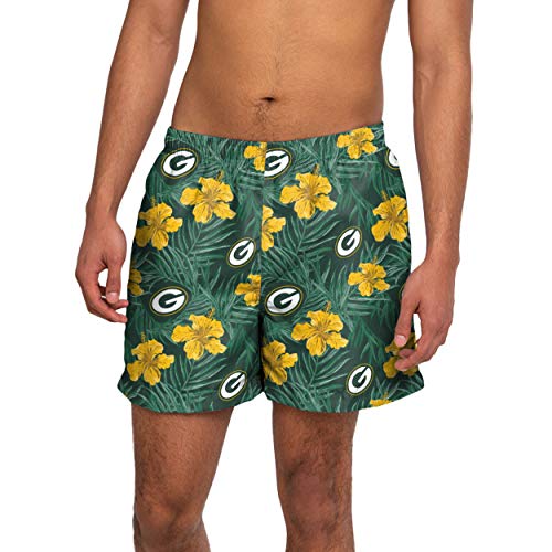 Forever Collectibles UK Green Bay Packers Herren Boardshorts mit Blumenmuster, Größe XXL von Forever Collectibles UK