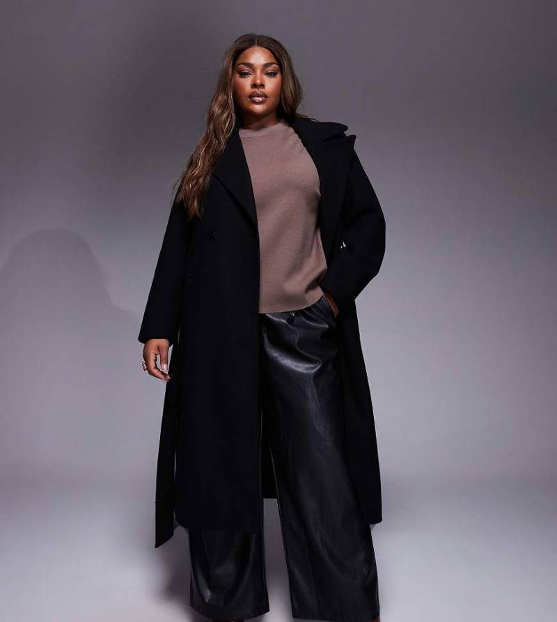 Forever New Curve - Eleganter Wickelmantel in Schwarz Forever New Curve - Eleganter Wickelmantel in Schwarz von Forever New Curve