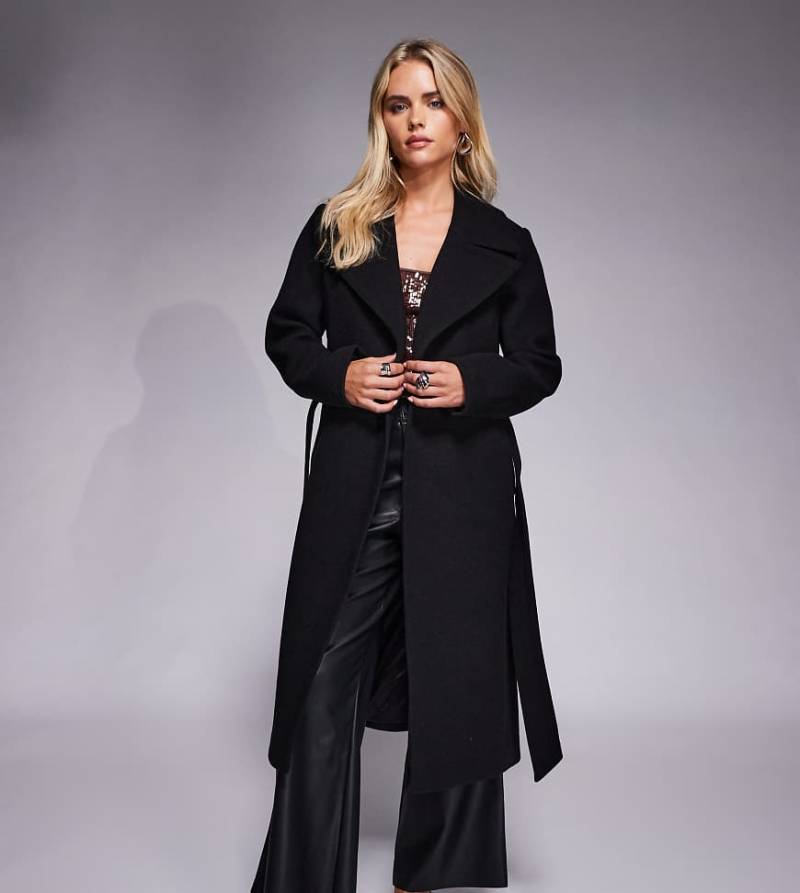 Forever New Petite - Formeller Wickelmantel in Schwarz von Forever New Petite