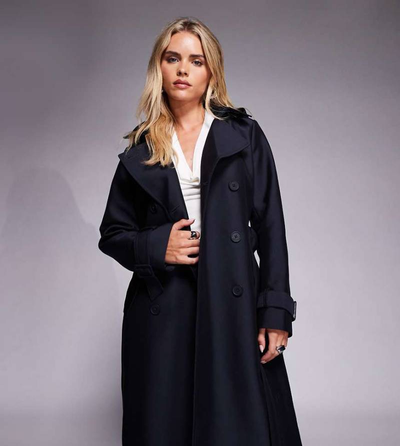 Forever New Petite - Trenchcoat in Marineblau-Weiß von Forever New Petite