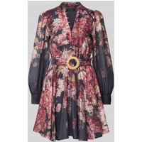 Forever New A-Linie Cocktailkleid aus Lyocell-Mix mit Leinen-Anteil Modell 'Vienna' in Dunkelblau, Größe 38 von Forever New