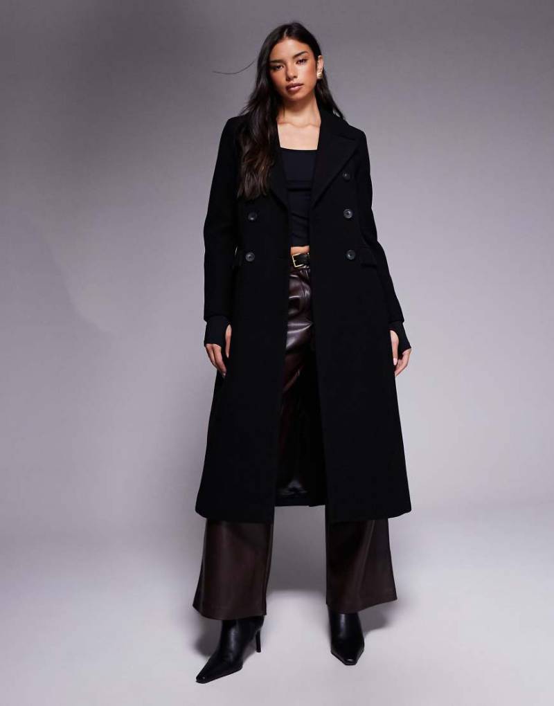 Forever New - Eleganter Longline-Mantel in Schwarz von Forever New