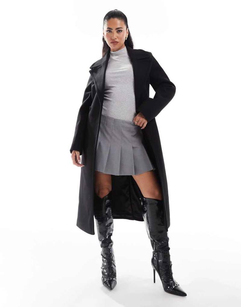 Forever New - Eleganter Wickelmantel in Schwarz-Neutral von Forever New