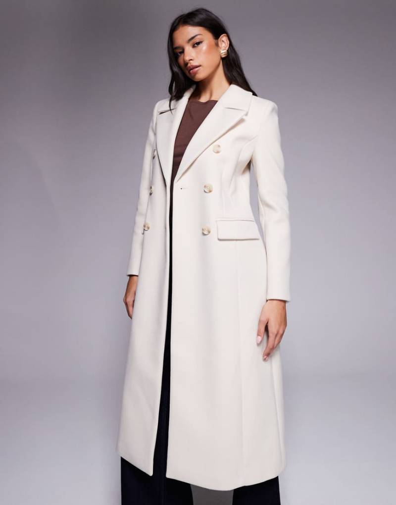 Forever New - Longline-Mantel in Cremeweiß-Neutral von Forever New