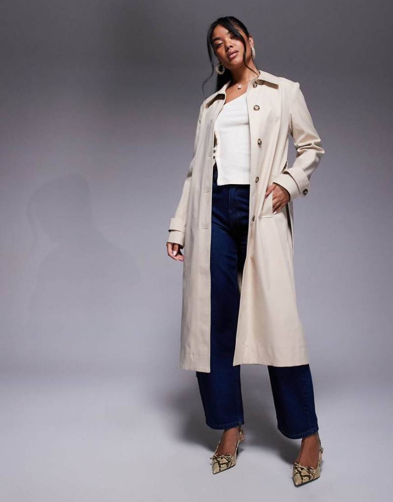 Forever New - Longline-Trenchcoat in Steinbeige-Neutral von Forever New