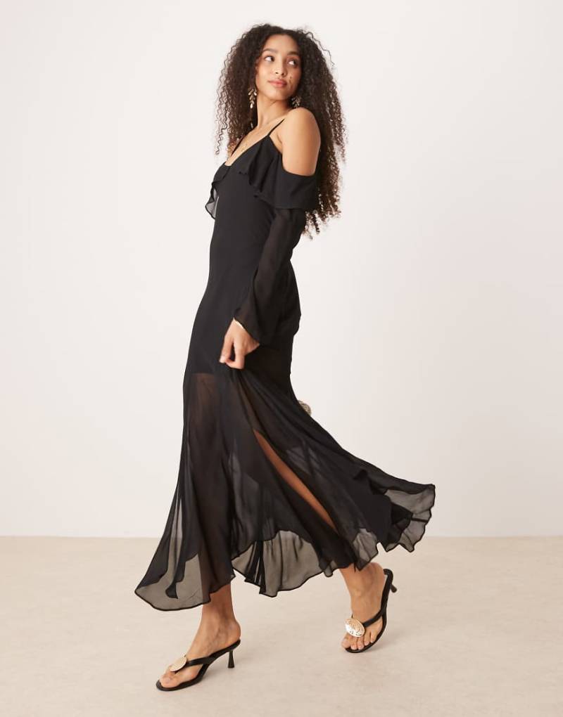 Forever New - Maxikleid in Schwarz mit Rüschen von Forever New