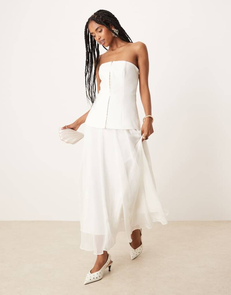 Forever New - Midaxikleid in Creme mit Haken und Ösen-Weiß von Forever New