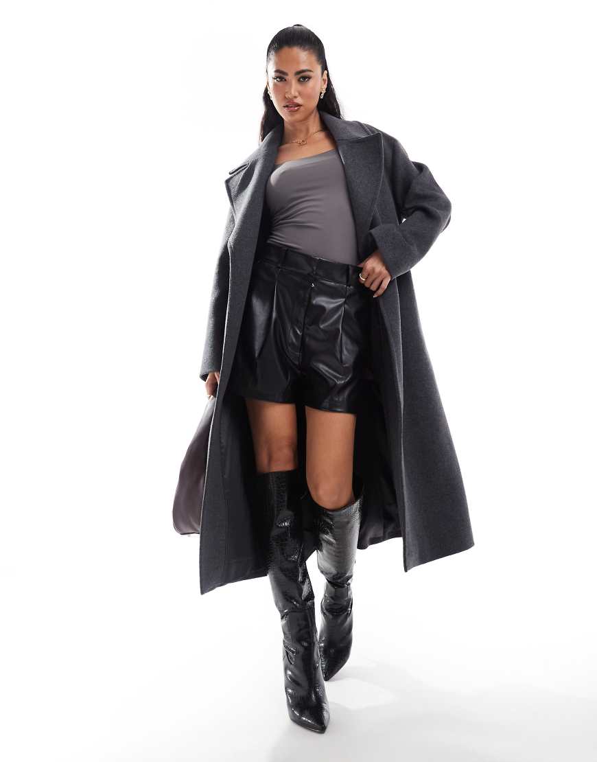 Forever New - Oversize-Wickelmantel in Anthrazit meliert-Grau von Forever New
