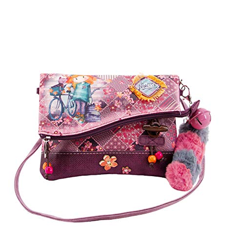 Forever Ninette Ninette Bicycle-Sac d'Épaule Handy Umhängetasche, 24 cm, Mehrfarbig (Multicolour) von Forever Ninette