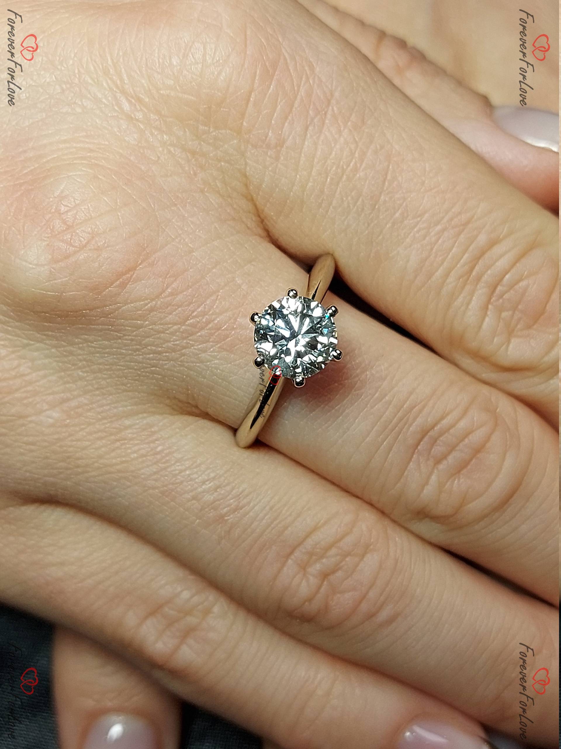 Runder Solitär-Diamant-Verlobungsring 1.9Ct Zertifizierten Labor Erstellt Brillantschliff Diamant-Verlobungsring Lab Gewachsen Vorschlag Ring von ForeverForLove