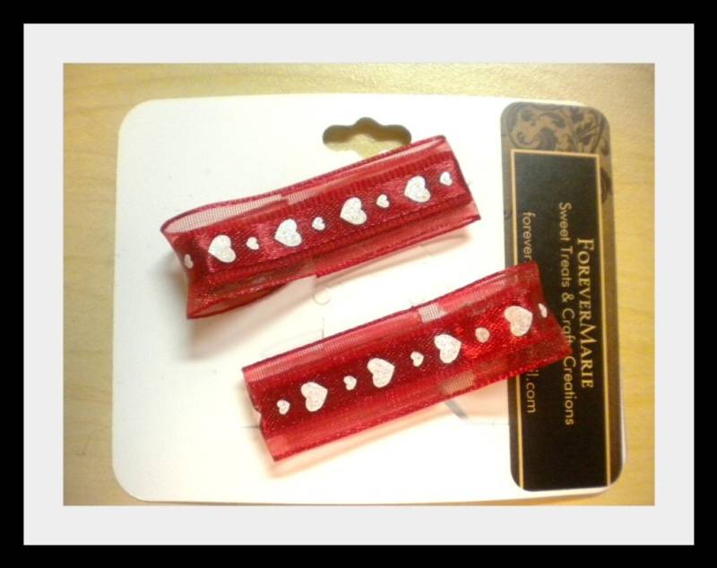 Rote Und Weiße Herz Haarspange von ForeverMarie