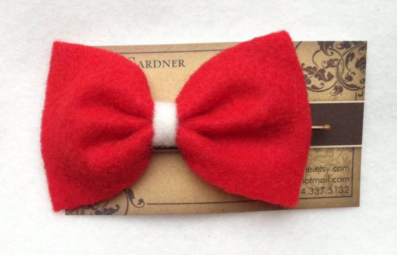 Roten Filz Haar Schleife Haarklammer von ForeverMarie