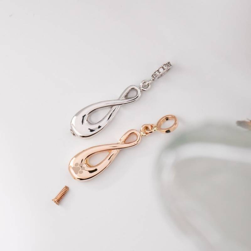 Infinity Teardrop Urnen Anhänger Halskette 14K 18K Massivgold, Erinnerungsschmuck Menschliche Beerdigung Aschehalter von ForeverMySun