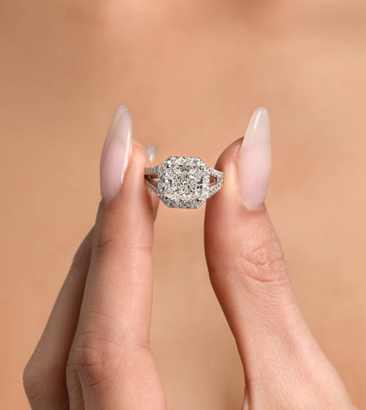 3.50 Ct Radiant Cut E/Vvs2 Lab Erstellt Diamant Verlobungsring 14K Weißgold Igi Zertifiziert von ForeverSparkleNY