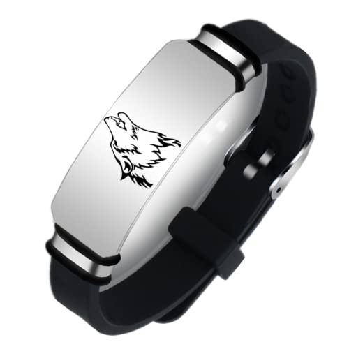 ForeverWill Einstellbar Wikinger Fenrir Wolf Silikon Armband,Inspirierend Wolf Glaube Wölfe Geist Ich Bin EIN Wolf Armband Wolf Fans Schmuck Geschenke für Männer Frauen Erwachsene Kinder, Schwarz von ForeverWill