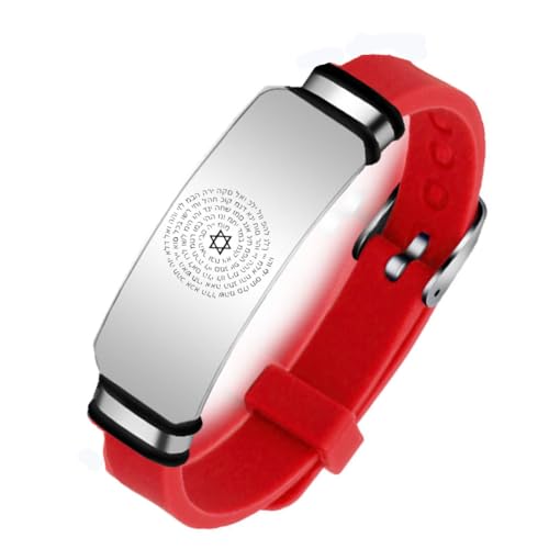 ForeverWill Kabbala 72 Namen Gottes Jüdische Segen Armband, Hebräischer Stern von David Amulett Silikon Armreif, Kabbalistisches Heiliges Siegel des Tetragrammaton Judentum Schmuck von ForeverWill