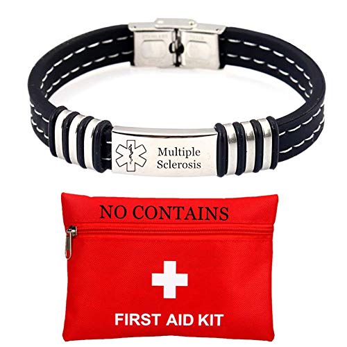 ForeverWill Personalised Herren Edelstahl Silikon Medical Alert ID DNR Armbänder für Frauen Unisex Emergency Medic Armband Gesundheitserinnerung für Sicherheit Med Schmuck SOS von ForeverWill