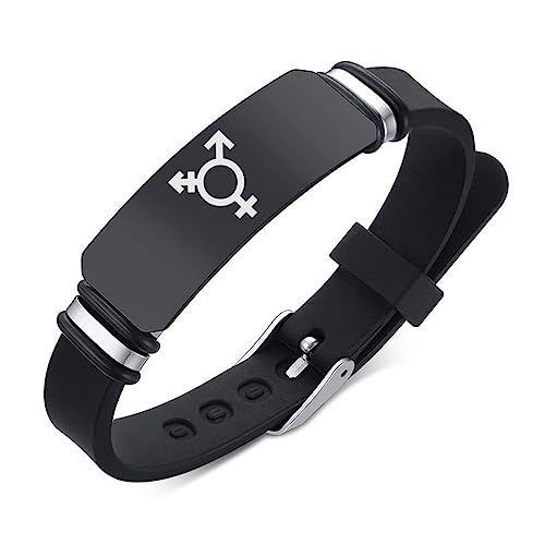 ForeverWill Transgender Armband Einstellbare Silikon Trans Stolz Geschlecht Sysmbol Armreif LGBT Transgender Schmuck für Sie Ihn Transgender Geschenk von ForeverWill