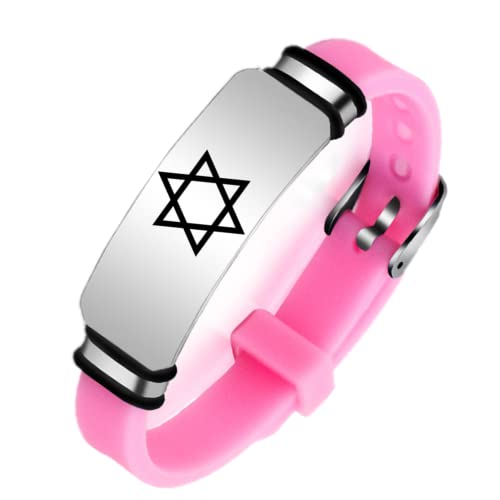 ForeverWill Verstellbarer Jerusalem David Stern Silikon Armband Damen Herren Teenager Judentum Israel Jüdischer Armreif Mogen Stern von David Israelischer Religiöser Schmuck von ForeverWill