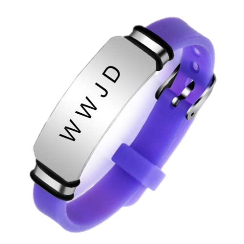 ForeverWill Verstellbares WWJD Silikon Armband für Erwachsene Kinder, What Would Jesus Do Inspirierendes Christus Geist Glaubens Armreif, Christlicher Schmuck für Frauen Männer Kinder, mehrere Farben von ForeverWill