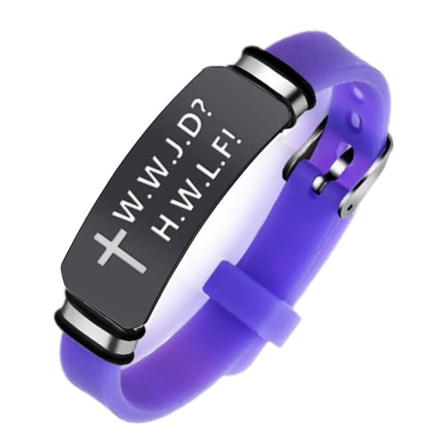 ForeverWill WWJD Christlich Glaube Silikon Armband, HWLF Serenity Erinnerung Armreif Christus Kreuz Schmuck für Schutz, Einstellbar von ForeverWill