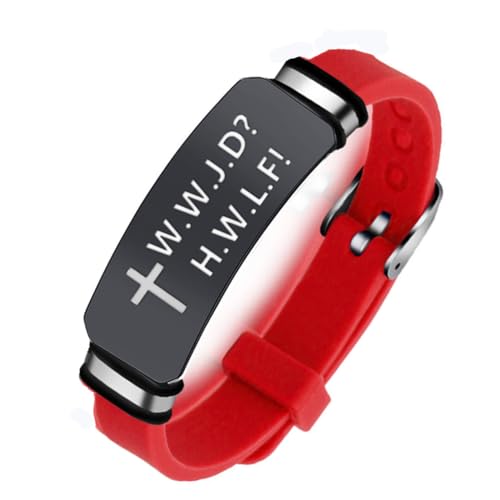 ForeverWill WWJD Christlich Glaube Silikon Armband, HWLF Serenity Erinnerung Armreif Christus Kreuz Schmuck für Schutz, Einstellbar von ForeverWill