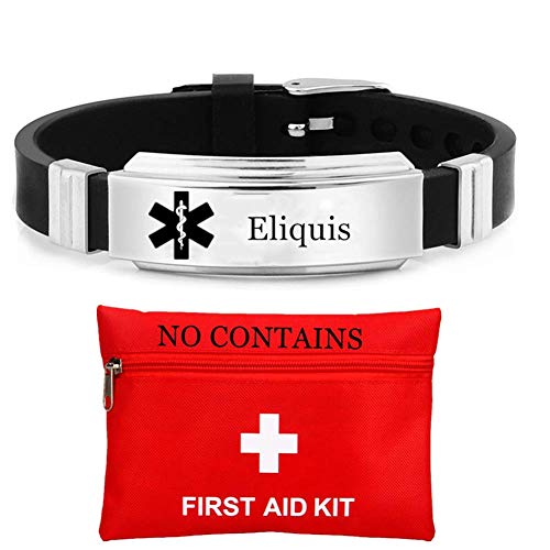 Personalised Silikon Medical Alert ID Armband, Customized Medic Identification Alarm Armband für Frauen Männer Jungen Mädchen Krankheit Allergie Awareness Gummiband für Erwachsene Kinder Notfall von ForeverWill