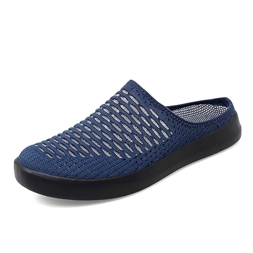 Damen Mesh Breathable Flat Mule Shoes Closed Round Toe Knit Backless Slip On Softsole Lightweight Walking Shoes for Vacation Work, Blau, 37.5 EU Damen Mesh Breathable Flat Mule Shoes Closed Round Toe Knit Backless Slip On Softsole Lightweight Walking Shoes for Vacation Work, Blau, 37.5 EU von Forevercan