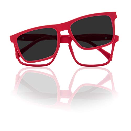 Foreyever Unisex-Kinder Kids Clip On Sonnenbrille, Rosso, 42 von Foreyever