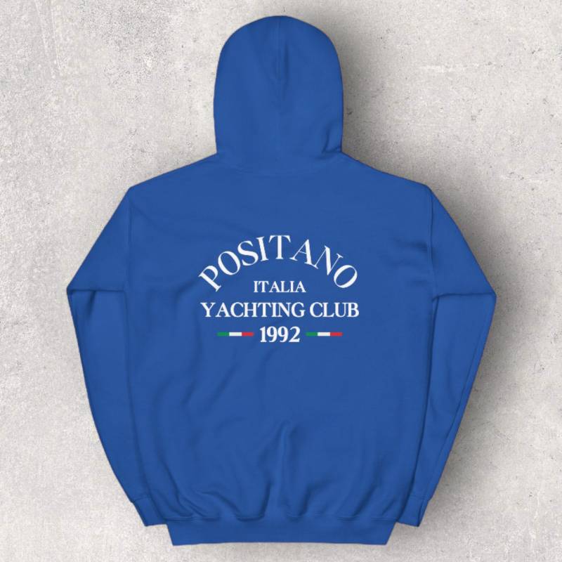 Exclusive Positano Italia Yachting Club 1992 Sport Embroidered Hoodie - Vintage Nautical Fashion Exclusive Positano Italia Yachting Club 1992 Sport Embroidered Hoodie - Vintage Nautical Fashion von ForgeandFinery