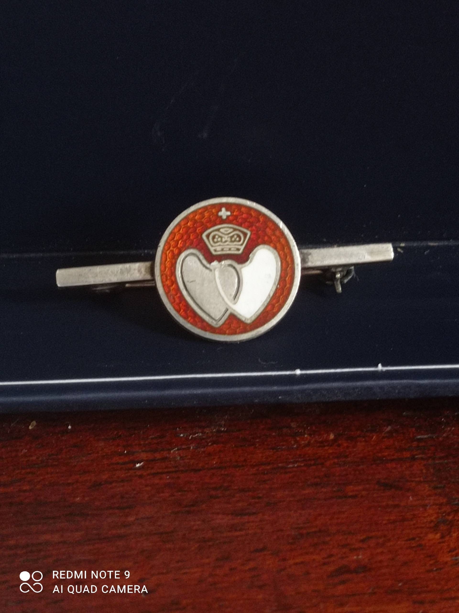 Vintage Silber Emaillierte Blut Donour Anstecker von ForgetMeNotCorner
