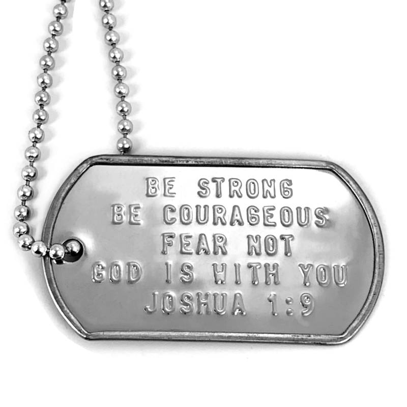 Sei Stark Und Mutig Fear Not Dog Tag Halskette | Dcj19 von ForgivenJewelry