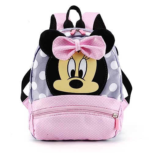 Forhome Minnie Mouse Rucksack, Rucksack für Kindergarten, Geeignet für Schule Oder kurze Entfernungen, 3-9 Jahre alte Kindergarten Grundschule Jungen und Mädchen von Forhome