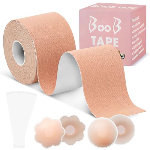 Klebe BH Push Up Brust Tape für Damen, Wiederverwendbare Unsichtbar Silikon Brüste Nippelpads Body Tape, Nippelpads Cover für Abendkleid Brautkleid Badeanzug und Rückenfreie von Forhome