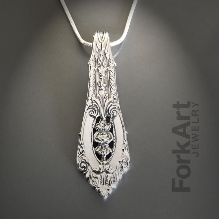 Wallace Rose Point Sterling Silber Anhänger von ForkArtJewelry