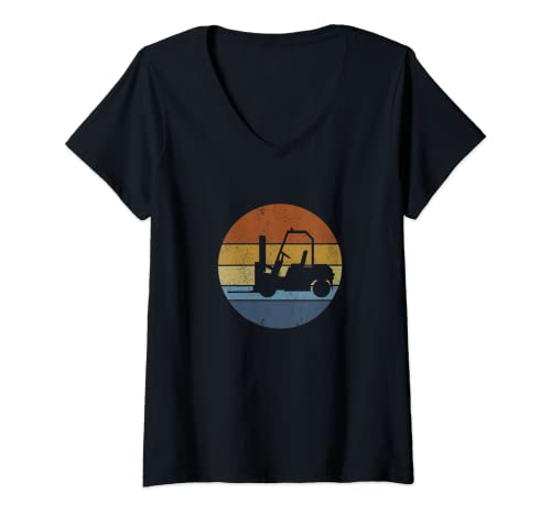 Damen Gabelstapler-Betriebsfahrer T-Shirt mit V-Ausschnitt Damen Gabelstapler-Betriebsfahrer T-Shirt mit V-Ausschnitt von Forklift Operator