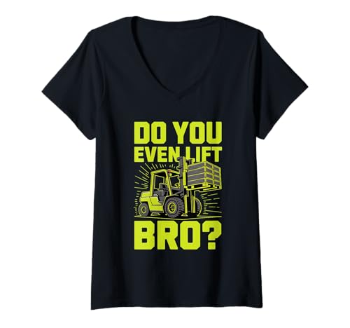 Damen Gabelstaplerfahrer Humor Geschenk T-Shirt mit V-Ausschnitt Damen Gabelstaplerfahrer Humor Geschenk T-Shirt mit V-Ausschnitt von Forklift Warehouse Gifts