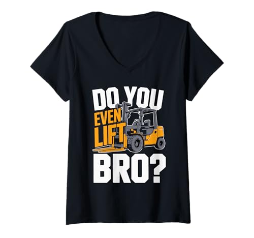 Damen Gabelstaplerfahrer Humor Geschenk T-Shirt mit V-Ausschnitt Damen Gabelstaplerfahrer Humor Geschenk T-Shirt mit V-Ausschnitt von Forklift Warehouse Gifts