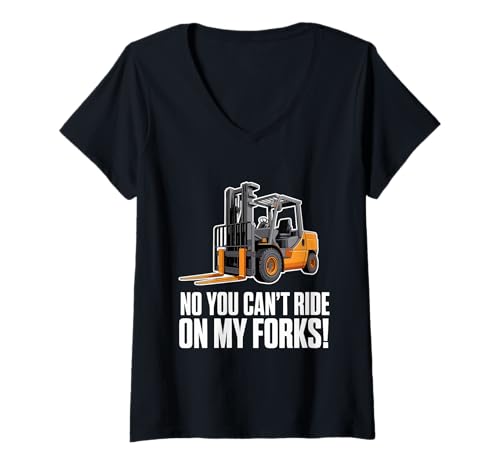 Damen Gabelstaplerfahrer Humor Geschenk T-Shirt mit V-Ausschnitt Damen Gabelstaplerfahrer Humor Geschenk T-Shirt mit V-Ausschnitt von Forklift Warehouse Gifts