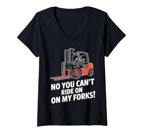 Damen Gabelstaplerfahrer Humor Geschenk T-Shirt mit V-Ausschnitt Damen Gabelstaplerfahrer Humor Geschenk T-Shirt mit V-Ausschnitt von Forklift Warehouse Gifts